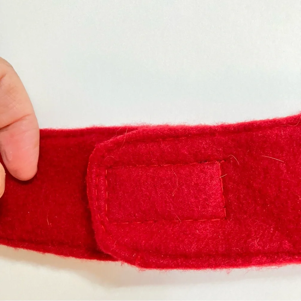 Merry Christmas Red and White Soft  Dog Jacket with Velcro Strap Closure Lined